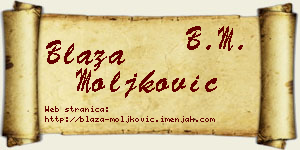 Blaža Moljković vizit kartica
